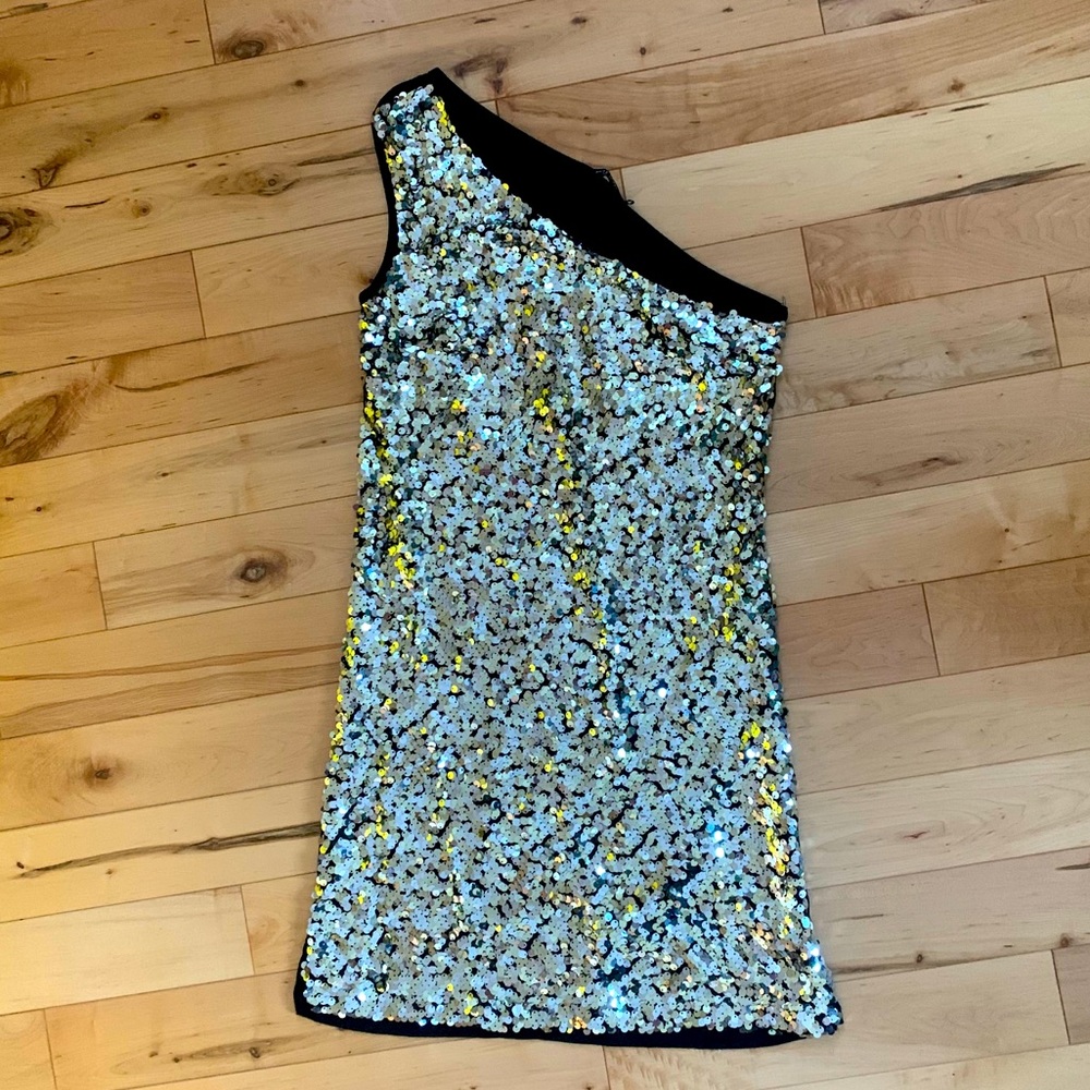 Sequin dress, gold and silver